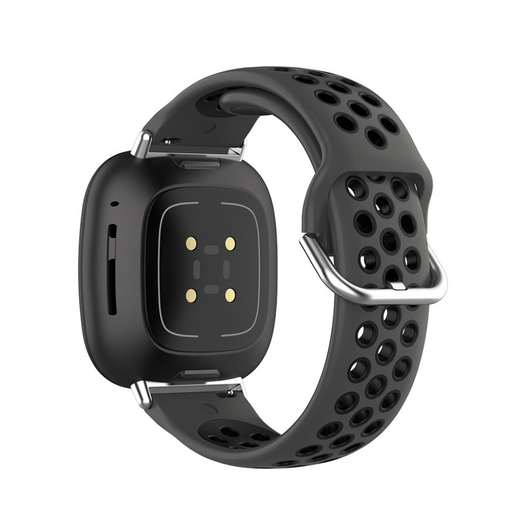 Super fint Fitbit Versa 3 / Fitbit Sense Silikone Rem - Sort#serie_12