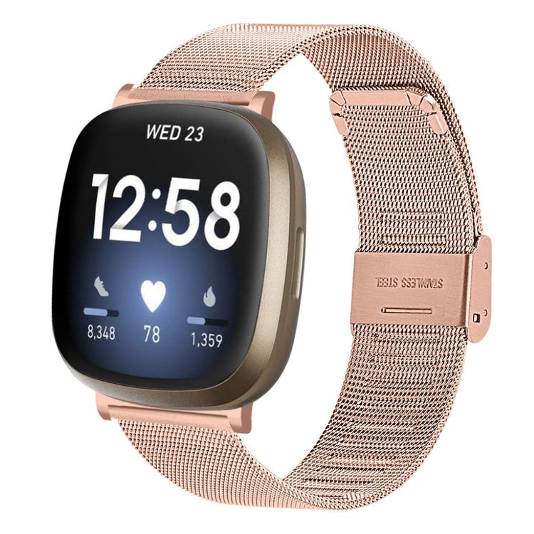 Vildt rart Fitbit Versa 3 / Fitbit Sense Metal Rem - Pink#serie_5