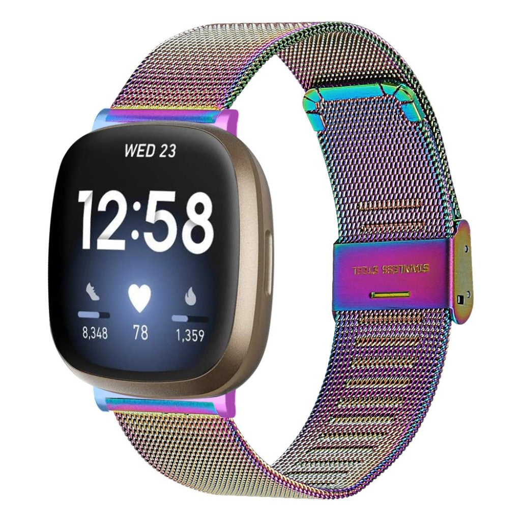 Vildt rart Fitbit Versa 3 / Fitbit Sense Metal Rem - Flerfarvet#serie_6