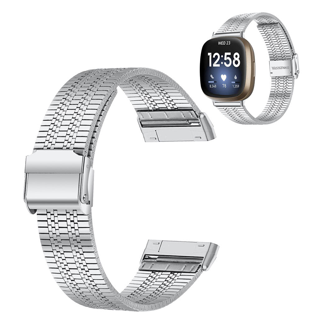 Meget sejt Fitbit Versa 3 Metal Rem - Sølv#serie_1