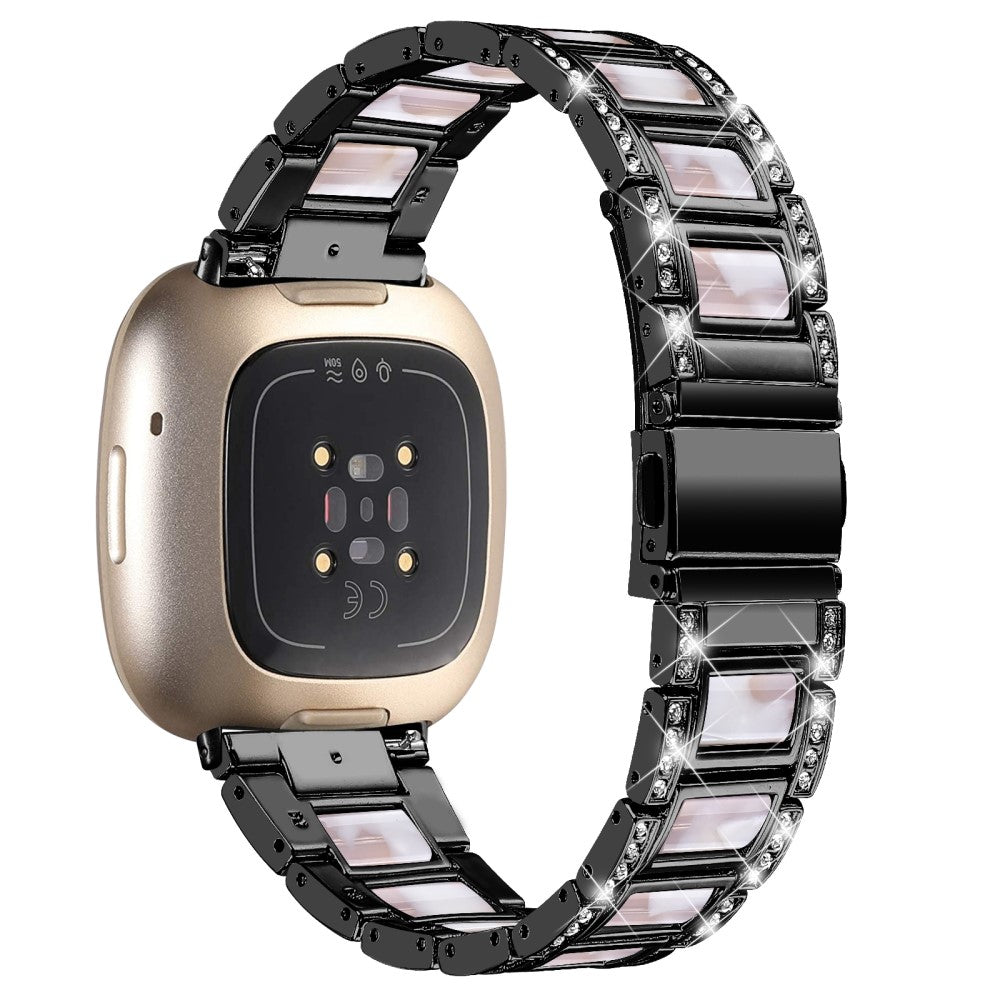 Helt vildt fed Fitbit Versa 3 Metal og Rhinsten Rem - Flerfarvet#serie_6