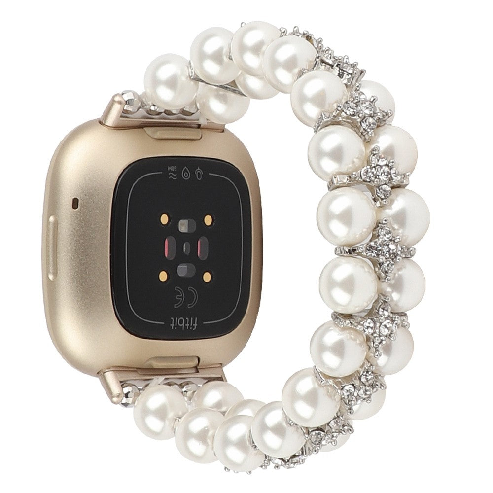 Vildt pænt Fitbit Versa 3 Rhinsten Rem - Hvid#serie_1