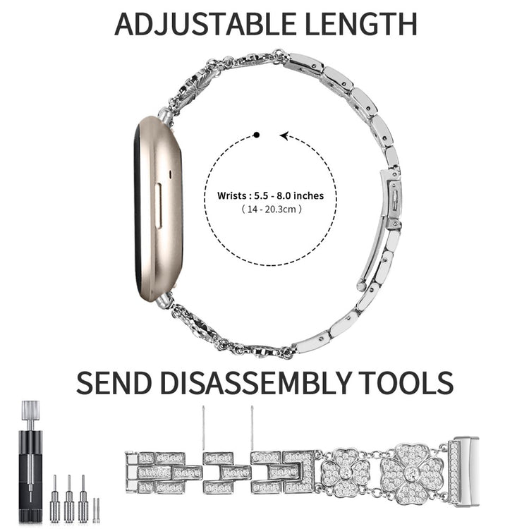 Rigtigt holdbart Fitbit Sense / Fitbit Versa 3  Rem - Sølv#serie_4