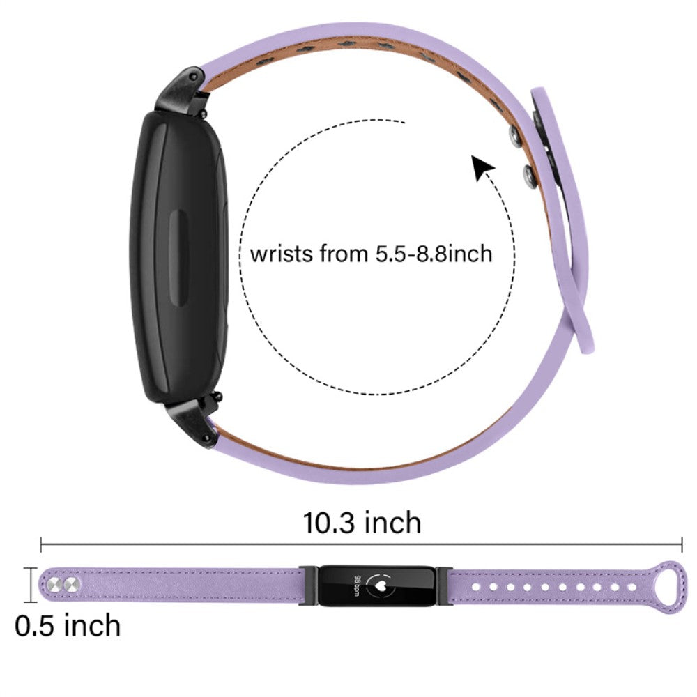 Fantastisk Fitbit Inspire 2 / Fitbit Ace 2 Ægte læder Urrem - Lilla#serie_6