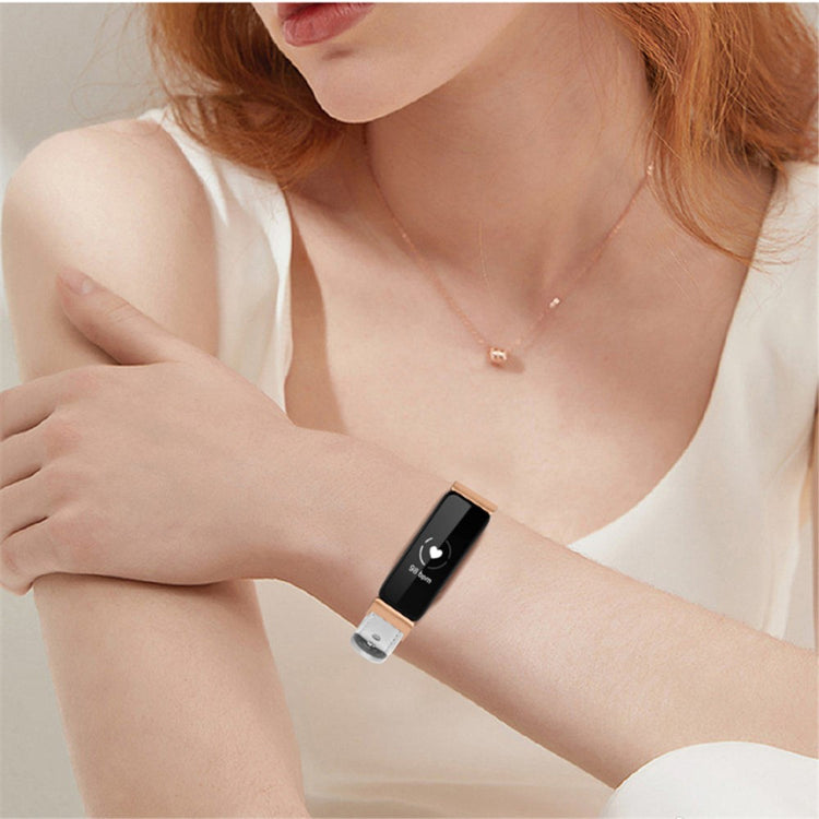 Super skøn Fitbit Inspire 2 / Fitbit Ace 2 Ægte læder Urrem - Hvid#serie_1