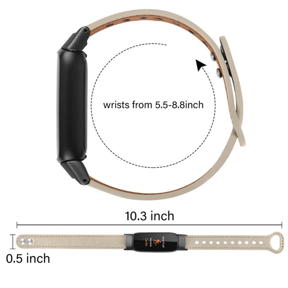 Rigtigt fint Fitbit Luxe Ægte læder Urrem - Hvid#serie_7