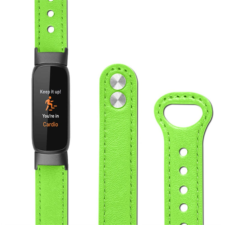 Rigtigt fint Fitbit Luxe Ægte læder Urrem - Grøn#serie_9