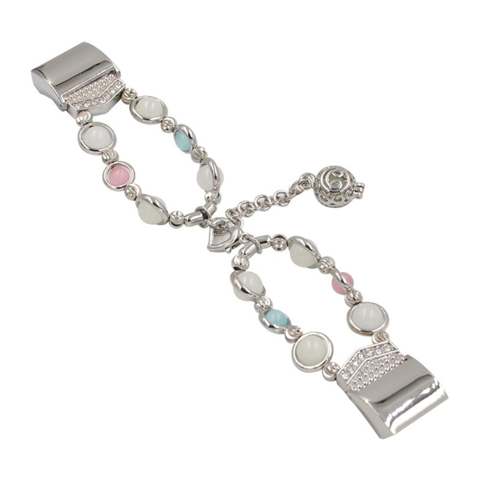 Helt vildt rart Fitbit Charge 5 Metal og Rhinsten Rem - Sølv#serie_3