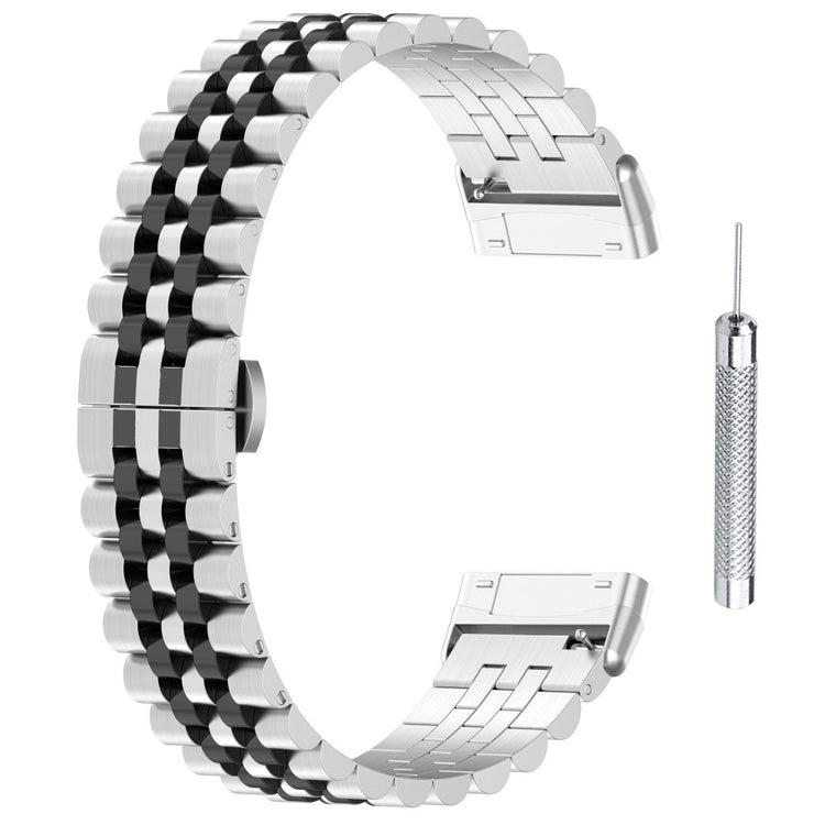 Sejt Metal Universal Rem passer til Fitbit Versa 4 / Fitbit Versa 3 - Sort#serie_7