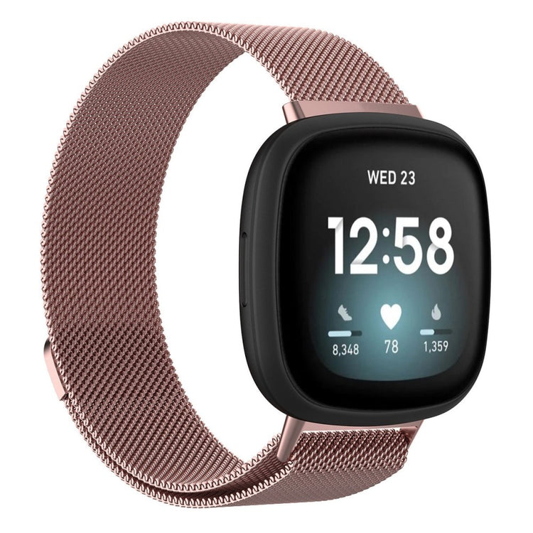 Smuk Universal Fitbit Metal Rem - Størrelse: L - Pink#serie_4