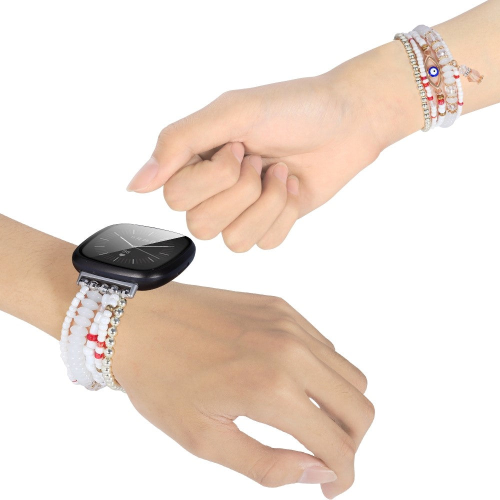 Super skøn Universal Fitbit Rhinsten Rem - Hvid#serie_6