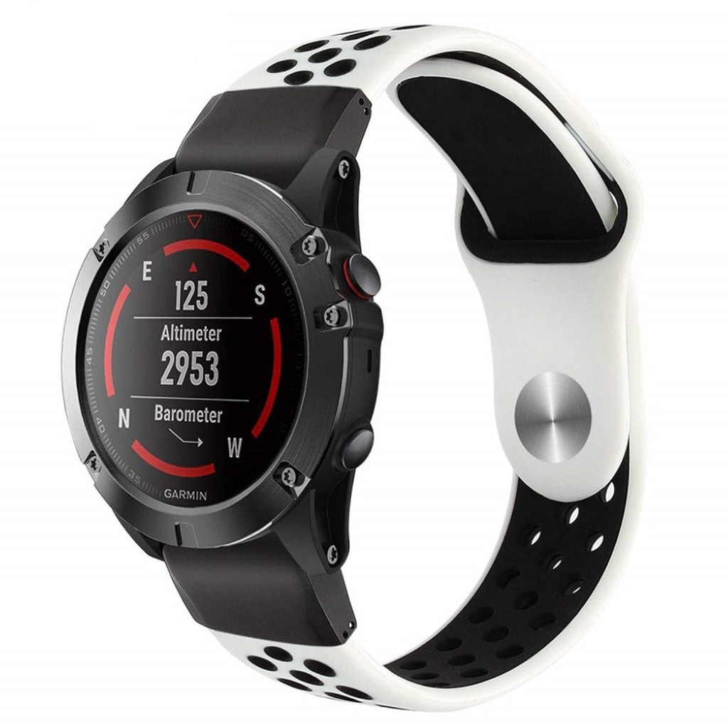 Rigtigt fint Universal Garmin Silikone Rem - Hvid#serie_2