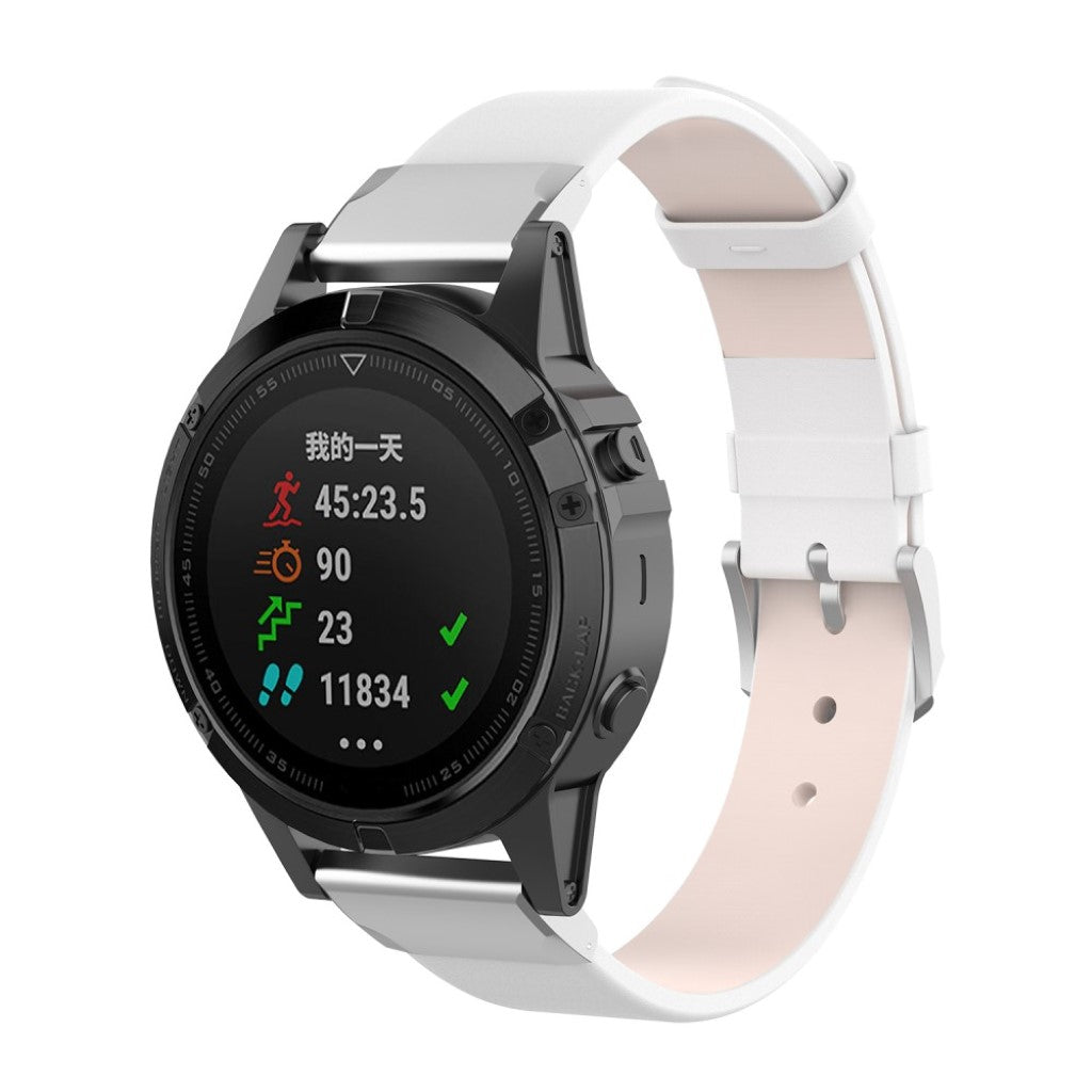 Super flot Universal Garmin Kunstlæder Rem - Hvid#serie_2