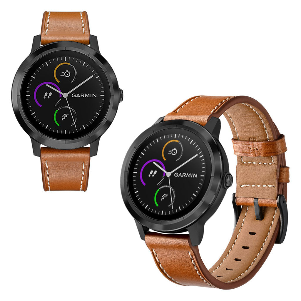 Fed Garmin Vivoactive 3 / Garmin Vivomove HR Γgte lΓ¦der Rem - Brun#serie_1