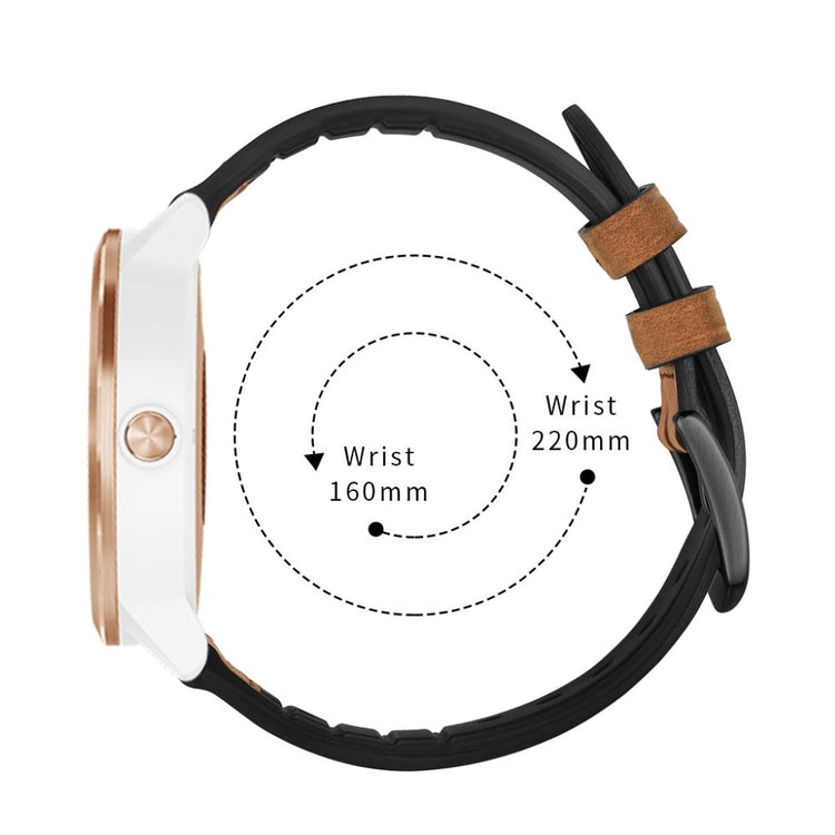Fed Garmin Vivoactive 3 / Garmin Vivomove HR Ægte læder Rem - Brun#serie_053