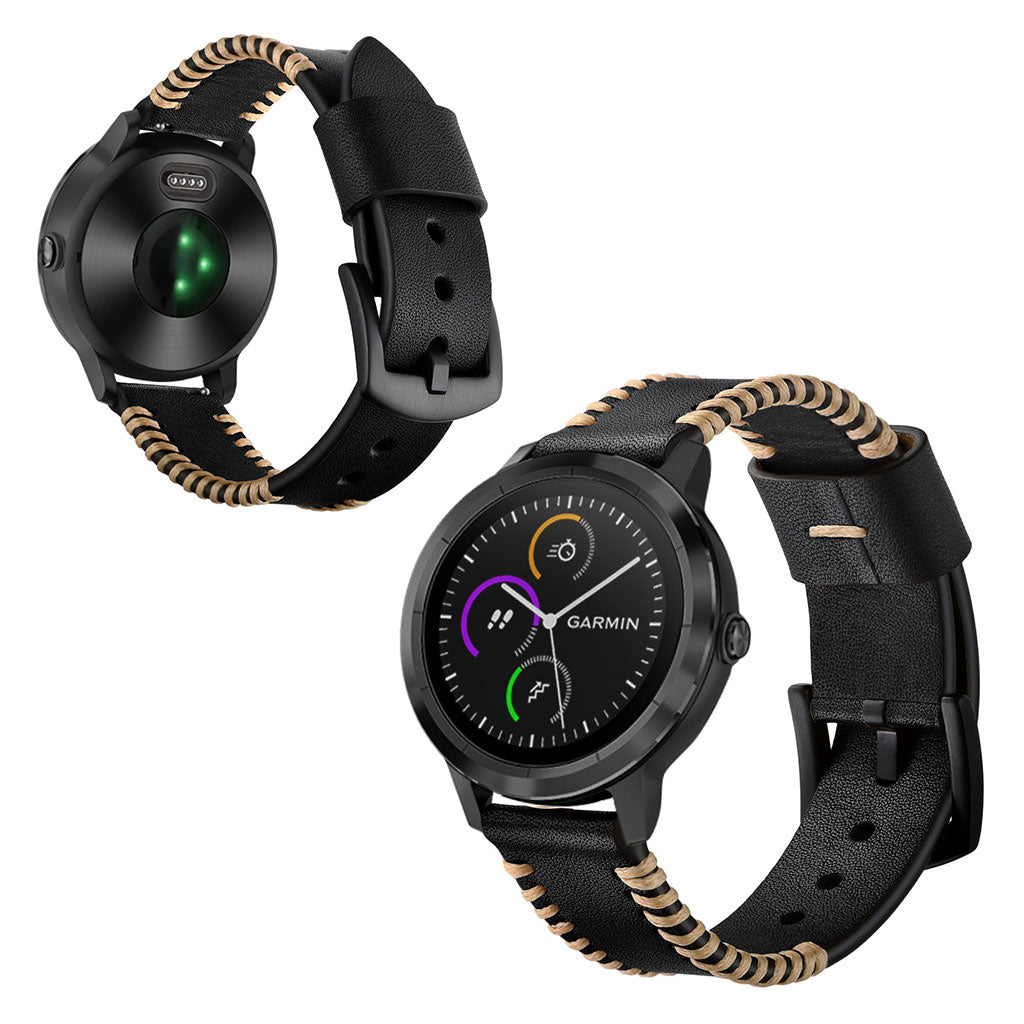 Fed Garmin Vivoactive 3 / Garmin Vivomove HR Γgte lΓ¦der Rem - Sort#serie_1