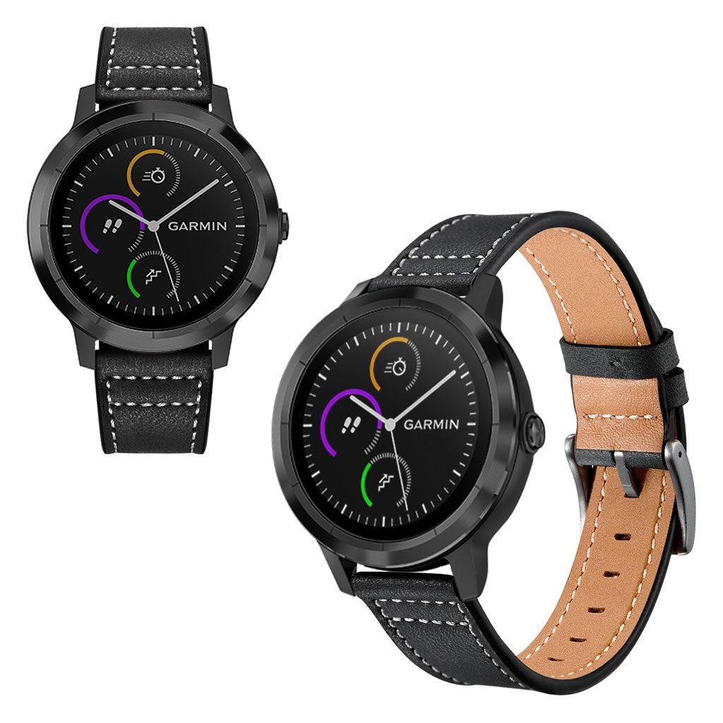 Fed Garmin Vivoactive 3 / Garmin Vivomove HR Γgte lΓ¦der Rem - Sort#serie_1