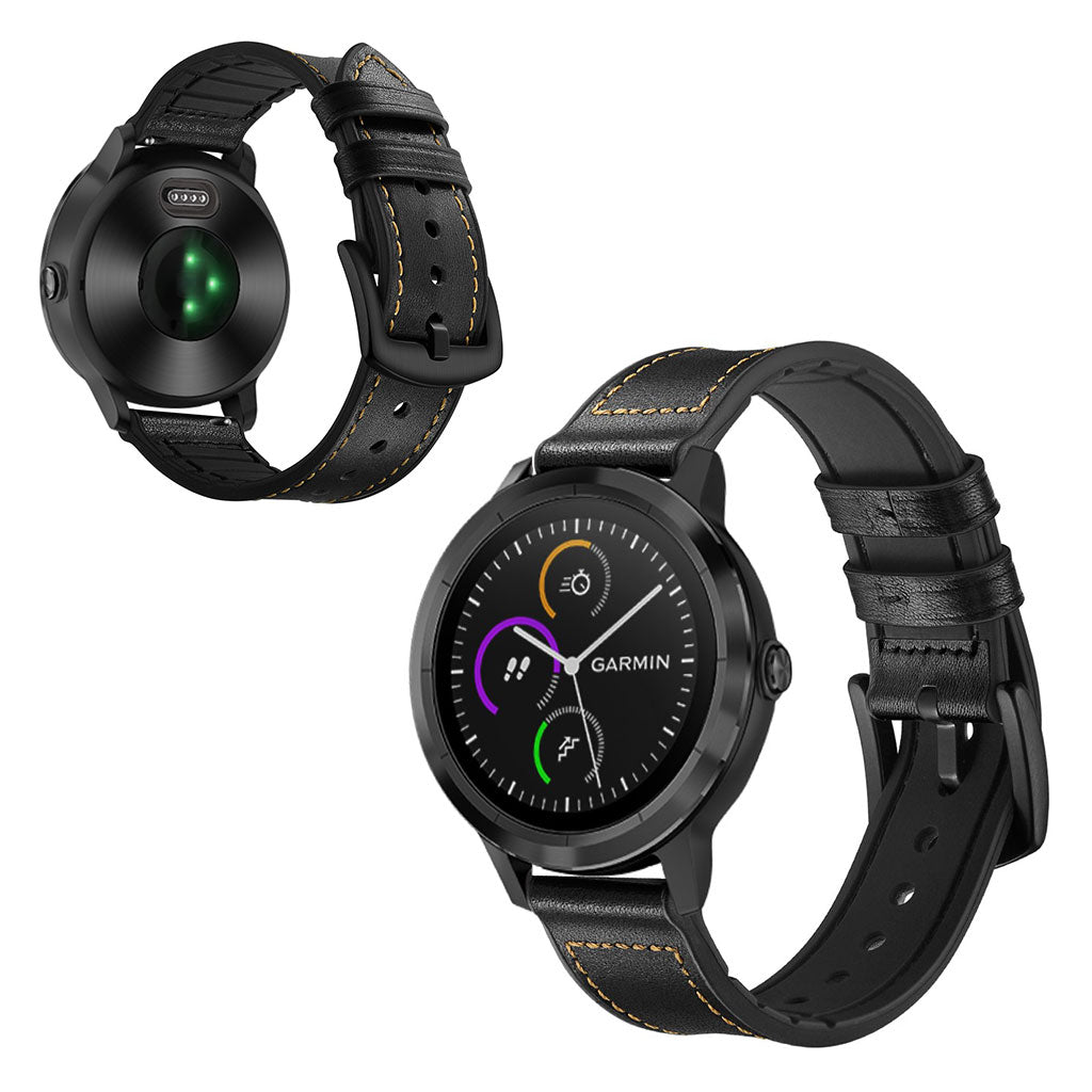 Fed Garmin Vivoactive 3 / Garmin Vivomove HR Γgte lΓ¦der Rem - Sort#serie_1
