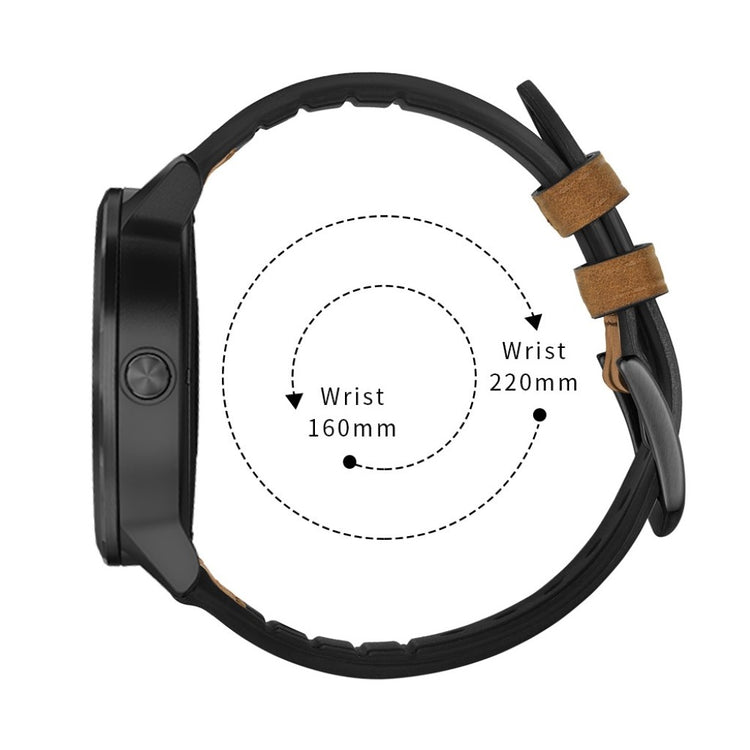 Fed Garmin Vivoactive 3 / Garmin Vivomove HR Ægte læder Rem - Brun#serie_4