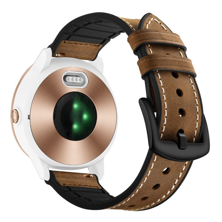 Fed Garmin Vivoactive 3 / Garmin Vivomove HR Ægte læder Rem - Brun#serie_4
