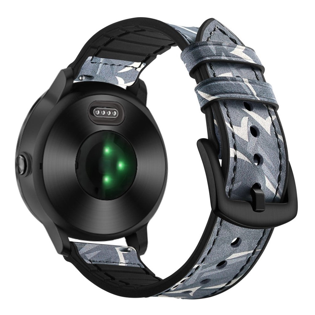 Fed Garmin Vivoactive 3 / Garmin Vivomove HR Ægte læder Rem - Blå#serie_5