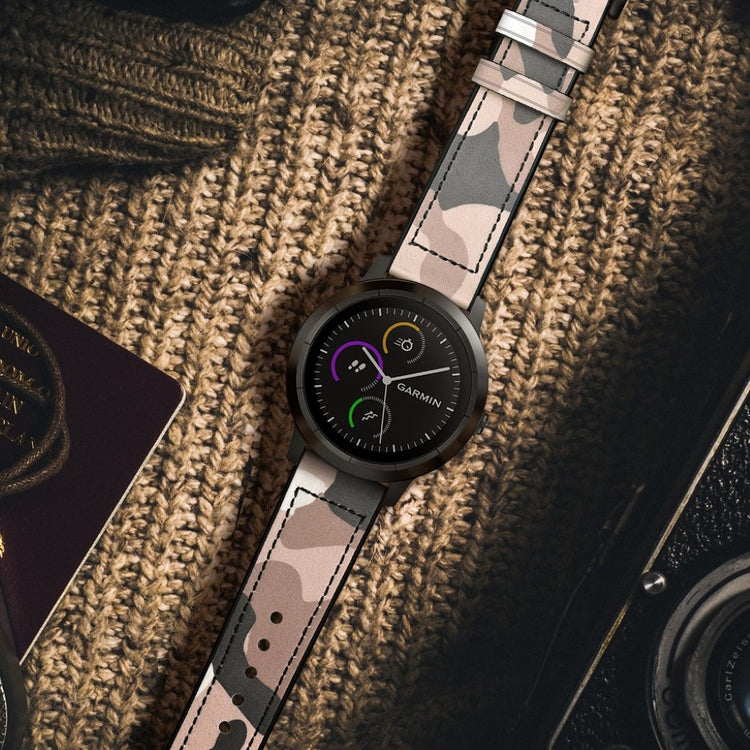 Fed Garmin Vivoactive 3 / Garmin Vivomove HR Ægte læder Rem - Brun#serie_6