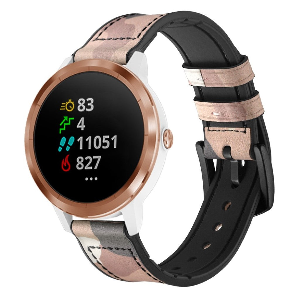 Fed Garmin Vivoactive 3 / Garmin Vivomove HR Ægte læder Rem - Brun#serie_6