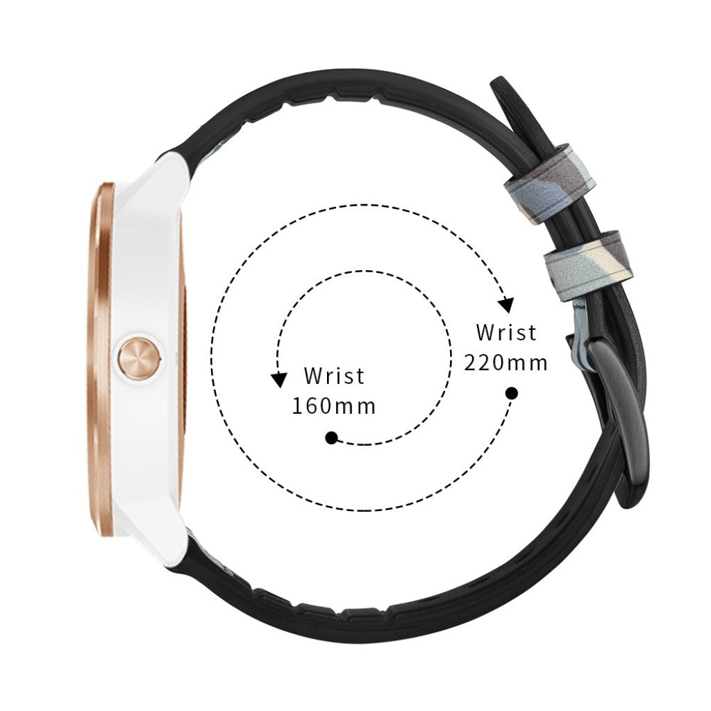 Fed Garmin Vivoactive 3 / Garmin Vivomove HR Ægte læder Rem - Blå#serie_7