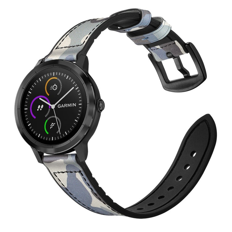 Fed Garmin Vivoactive 3 / Garmin Vivomove HR Ægte læder Rem - Blå#serie_7