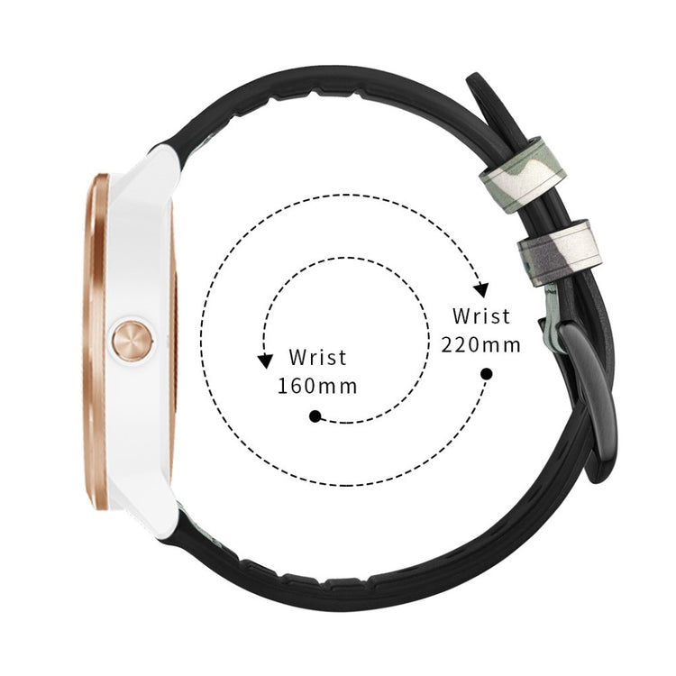 Fed Garmin Vivoactive 3 / Garmin Vivomove HR Ægte læder Rem - Grøn#serie_8