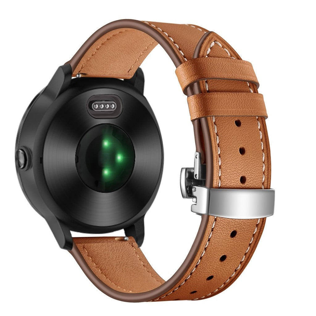 Fed Garmin Vivoactive 3 / Garmin Vivomove HR Ægte læder Rem - Brun#serie_10