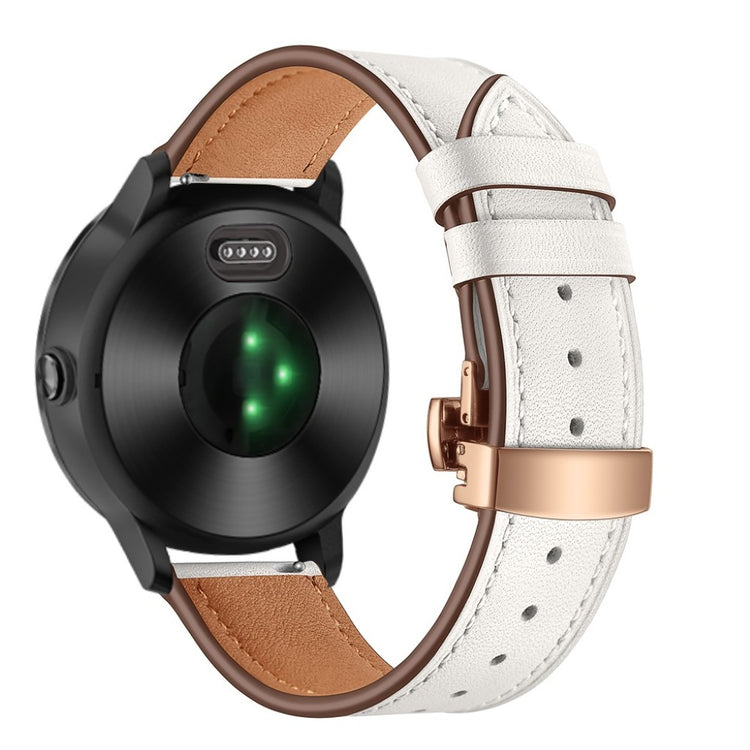 Fed Garmin Vivoactive 3 / Garmin Vivomove HR Ægte læder Rem - Hvid#serie_12