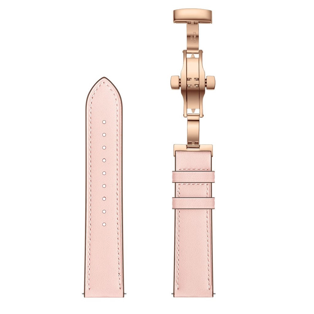 Fed Garmin Vivoactive 3 / Garmin Vivomove HR Ægte læder Rem - Pink#serie_13