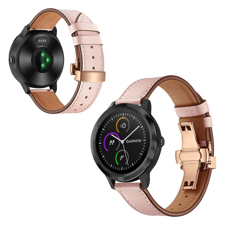 Fed Garmin Vivoactive 3 / Garmin Vivomove HR Ægte læder Rem - Pink#serie_13