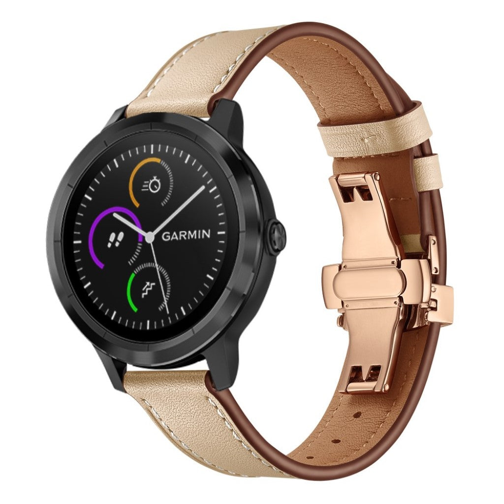 Fed Garmin Vivoactive 3 / Garmin Vivomove HR Ægte læder Rem - Brun#serie_14