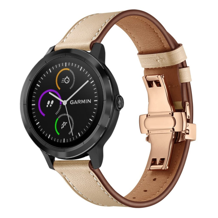 Fed Garmin Vivoactive 3 / Garmin Vivomove HR Ægte læder Rem - Brun#serie_14