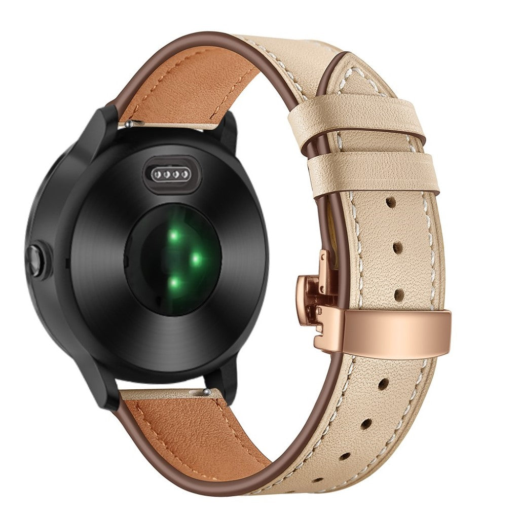 Fed Garmin Vivoactive 3 / Garmin Vivomove HR Ægte læder Rem - Brun#serie_14