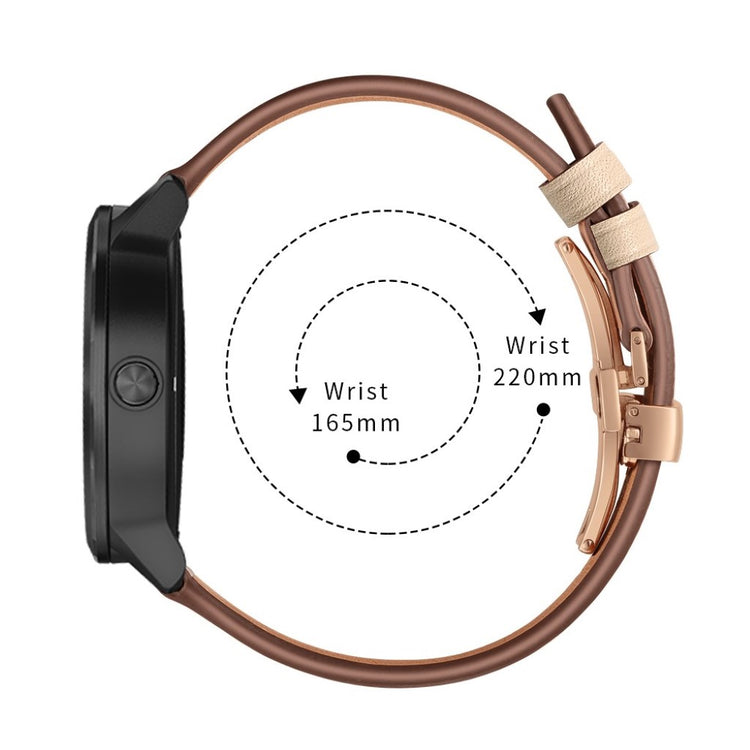 Fed Garmin Vivoactive 3 / Garmin Vivomove HR Ægte læder Rem - Brun#serie_14