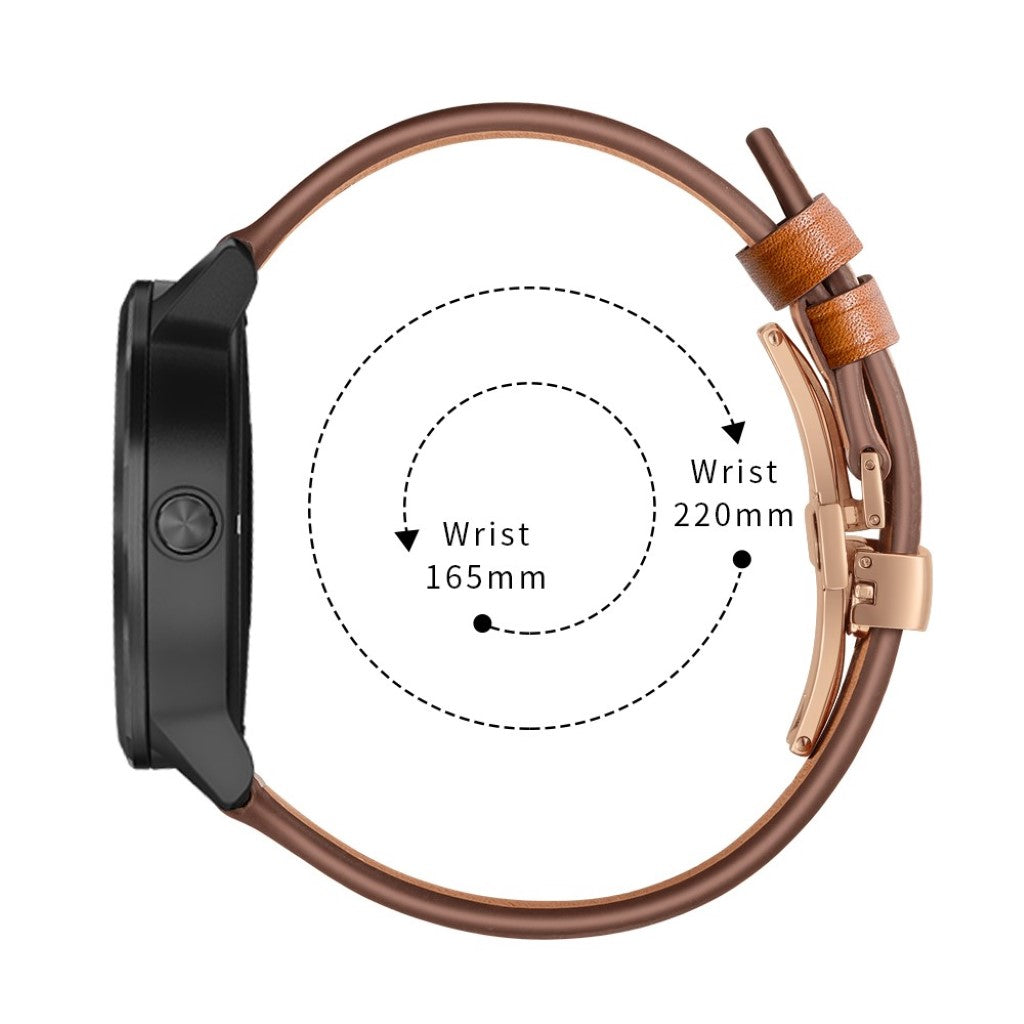Fed Garmin Vivoactive 3 / Garmin Vivomove HR Ægte læder Rem - Brun#serie_15