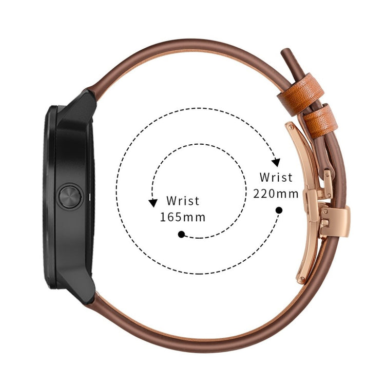 Fed Garmin Vivoactive 3 / Garmin Vivomove HR Ægte læder Rem - Brun#serie_15