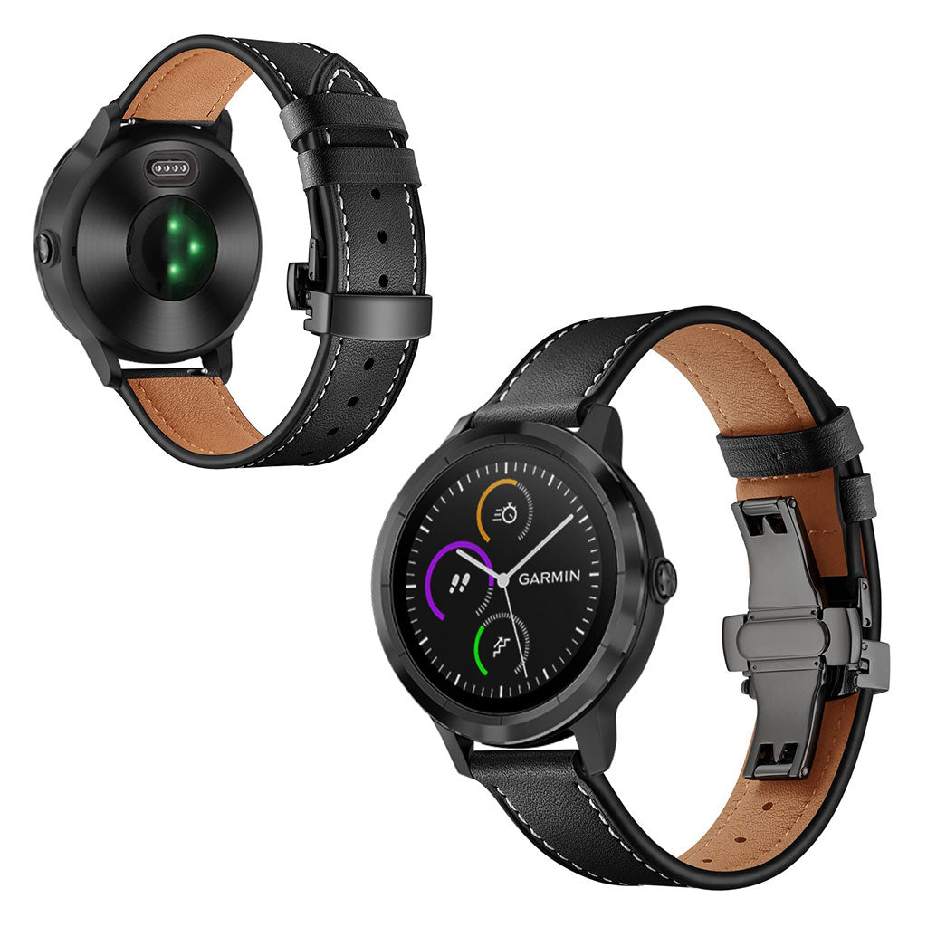 Fed Garmin Vivoactive 3 / Garmin Vivomove HR Γgte lΓ¦der Rem - Sort#serie_1