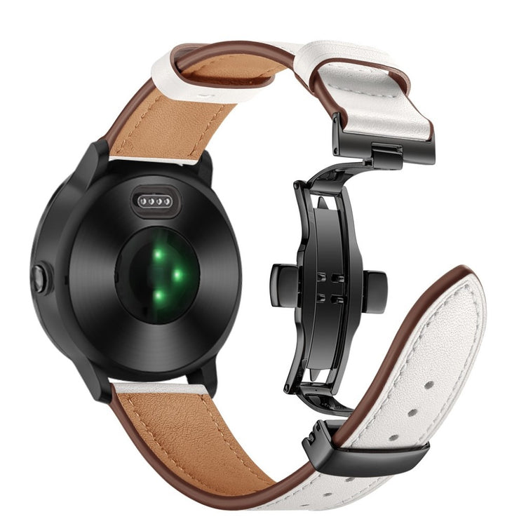 Fed Garmin Vivoactive 3 / Garmin Vivomove HR Ægte læder Rem - Hvid#serie_2