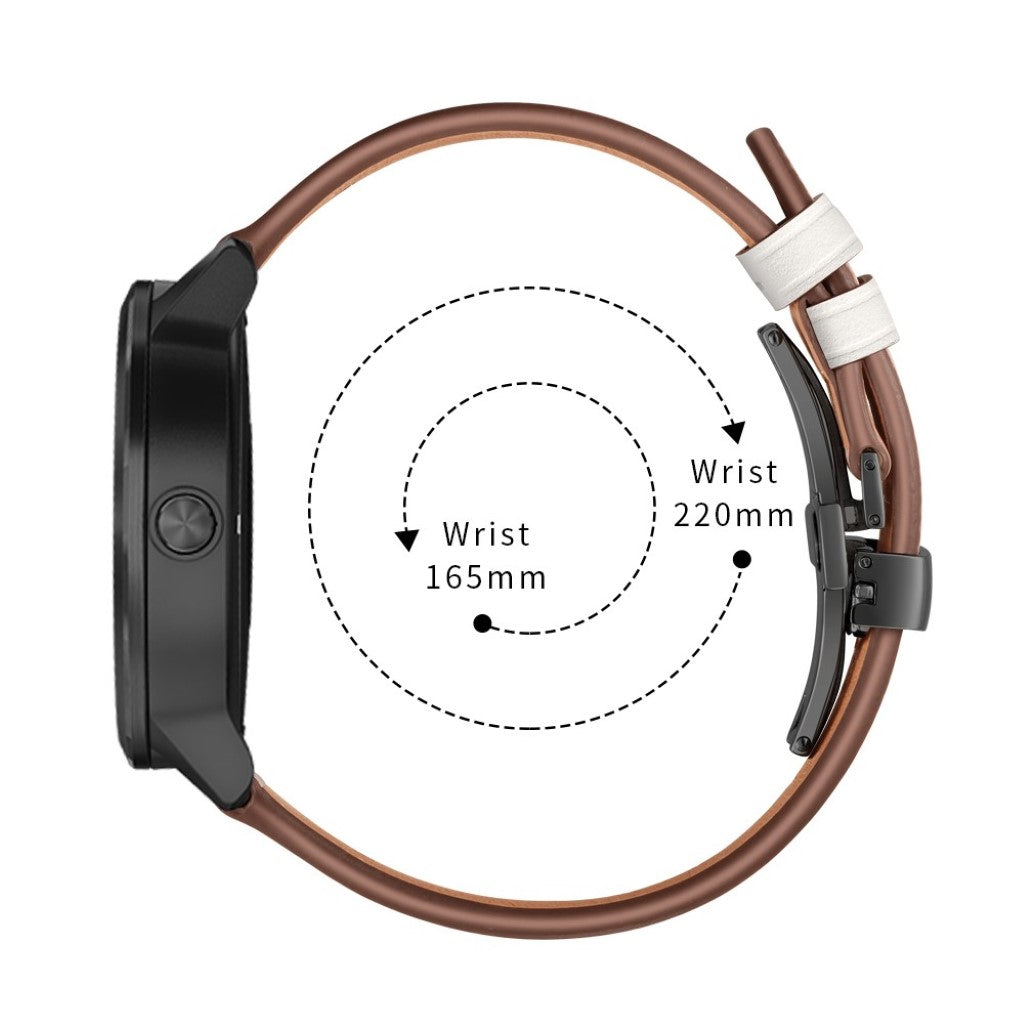 Fed Garmin Vivoactive 3 / Garmin Vivomove HR Ægte læder Rem - Hvid#serie_2