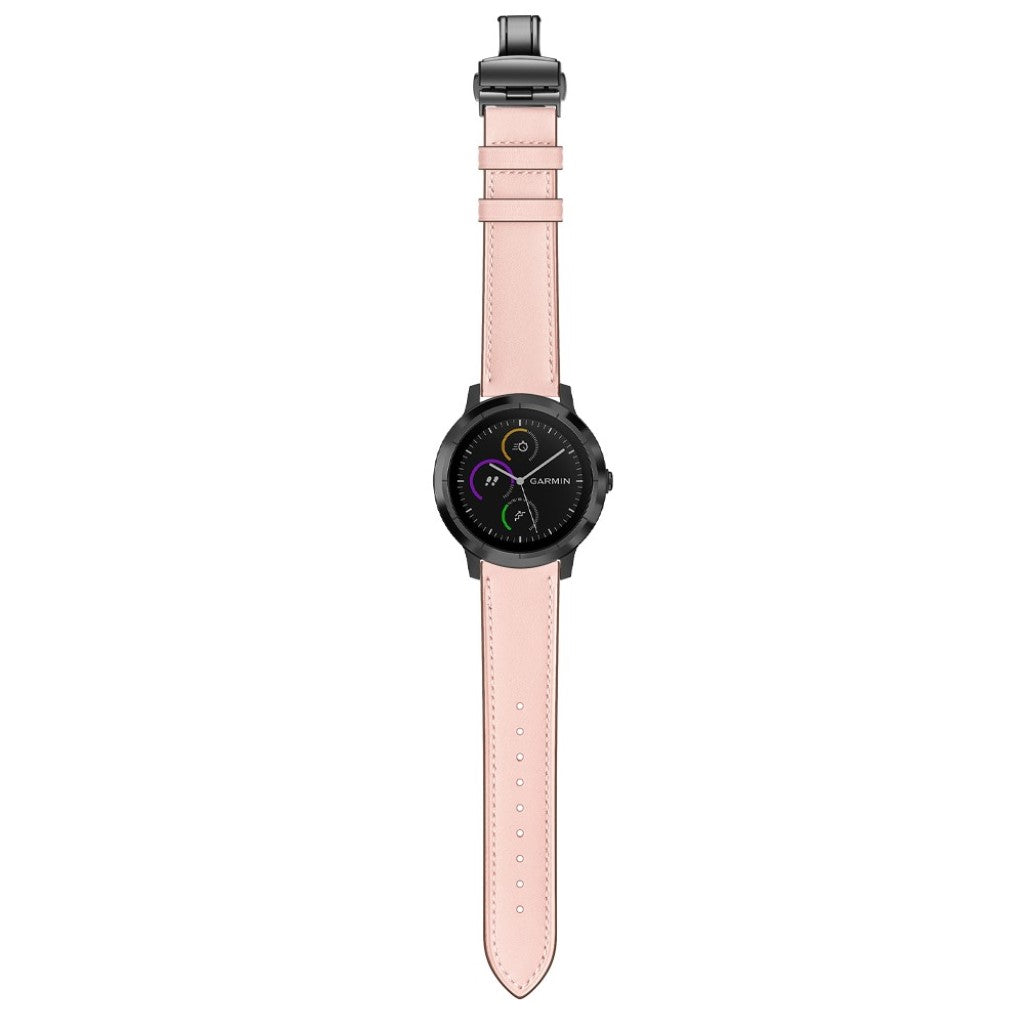 Fed Garmin Vivoactive 3 / Garmin Vivomove HR Ægte læder Rem - Pink#serie_3