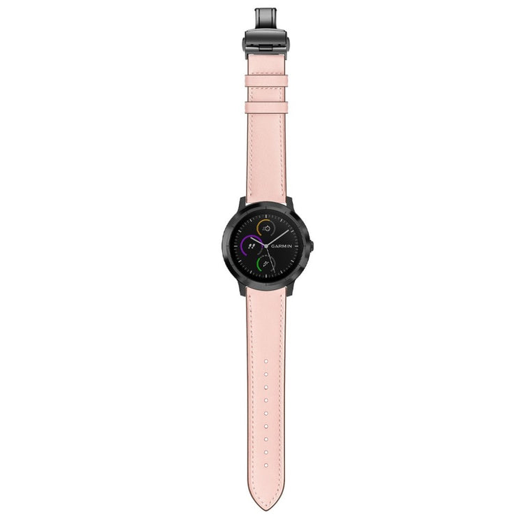 Fed Garmin Vivoactive 3 / Garmin Vivomove HR Ægte læder Rem - Pink#serie_3
