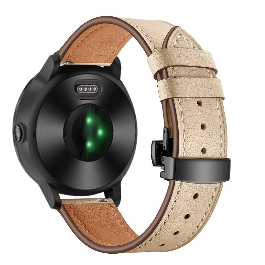 Fed Garmin Vivoactive 3 / Garmin Vivomove HR Ægte læder Rem - Blå#serie_4