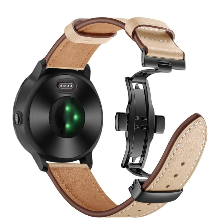 Fed Garmin Vivoactive 3 / Garmin Vivomove HR Ægte læder Rem - Blå#serie_4