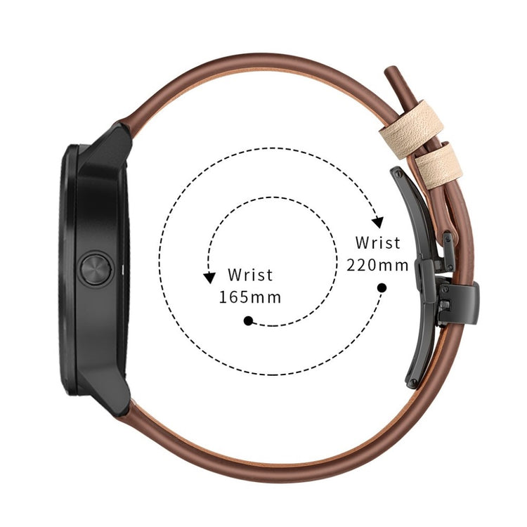 Fed Garmin Vivoactive 3 / Garmin Vivomove HR Ægte læder Rem - Blå#serie_4