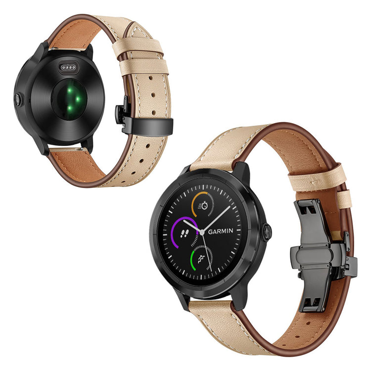 Fed Garmin Vivoactive 3 / Garmin Vivomove HR Ægte læder Rem - Blå#serie_4