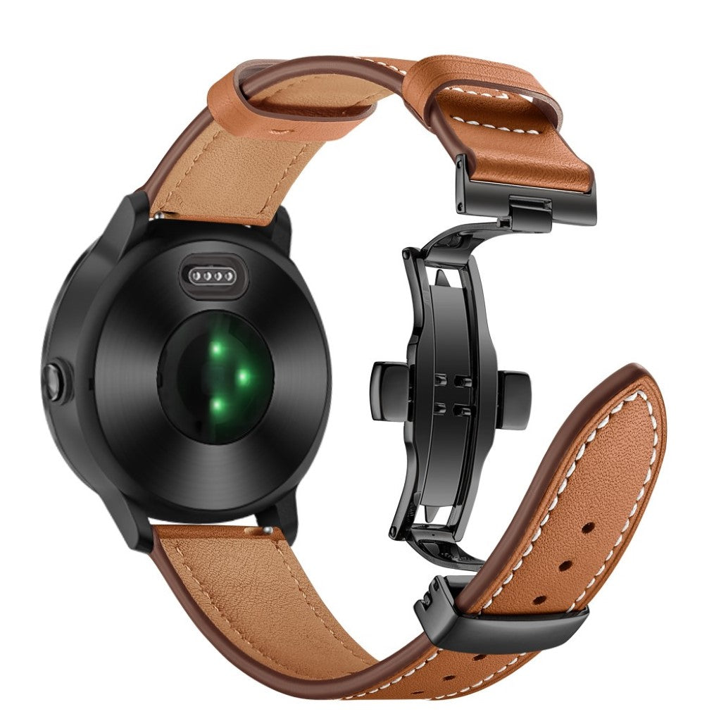 Fed Garmin Vivoactive 3 / Garmin Vivomove HR Ægte læder Rem - Brun#serie_5